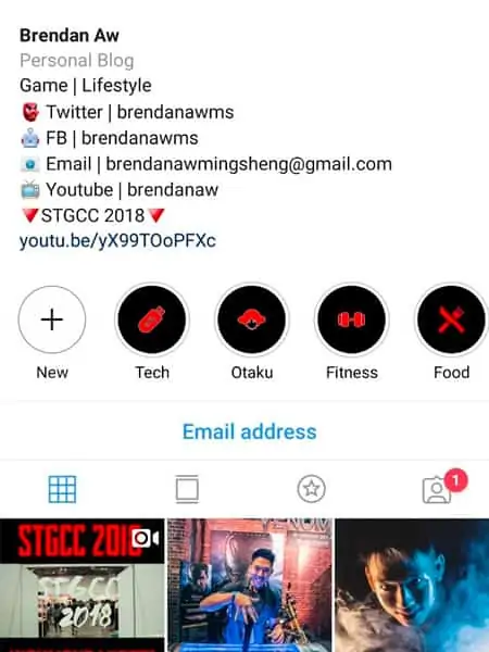 Brendan Aw instagram in 2018.