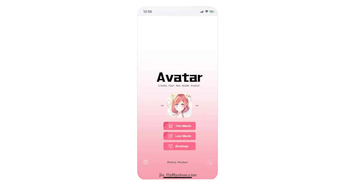 Avatar Factory app front page