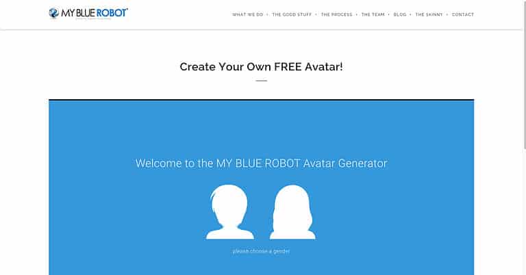 My Blue Robot homepage.