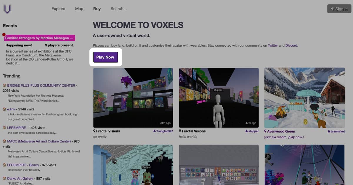 Voxels Play Now