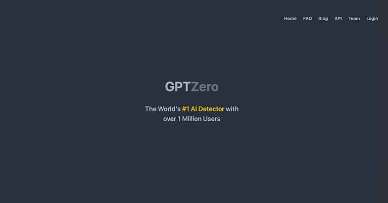 GPTZero Homepage