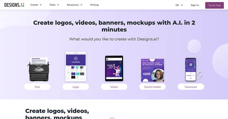 Designs AI Homepage
