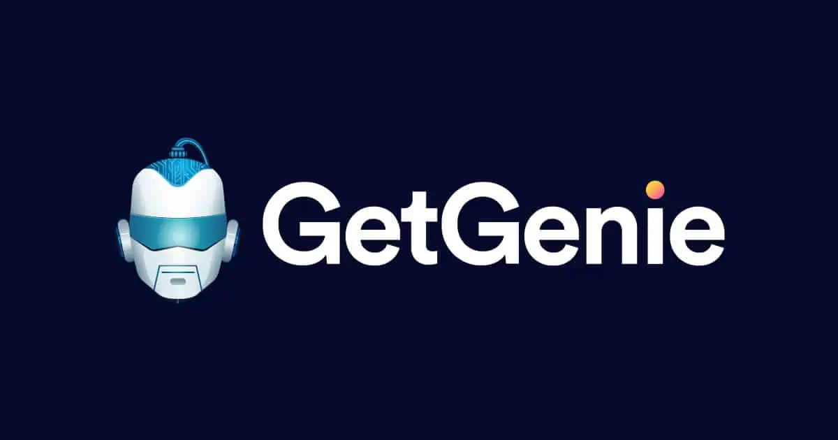GetGenie Logo White on Blue