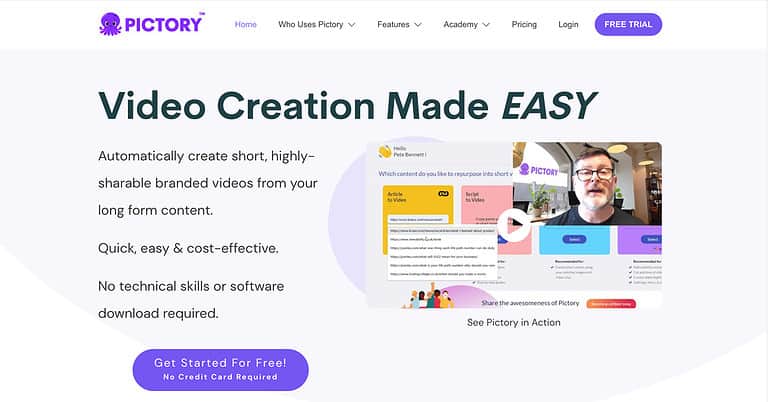 Pictory Homepage