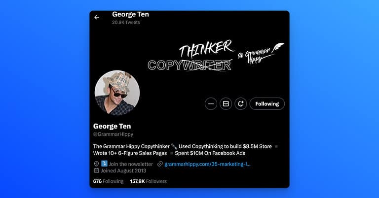 George Ten Grammarhippy Twitter