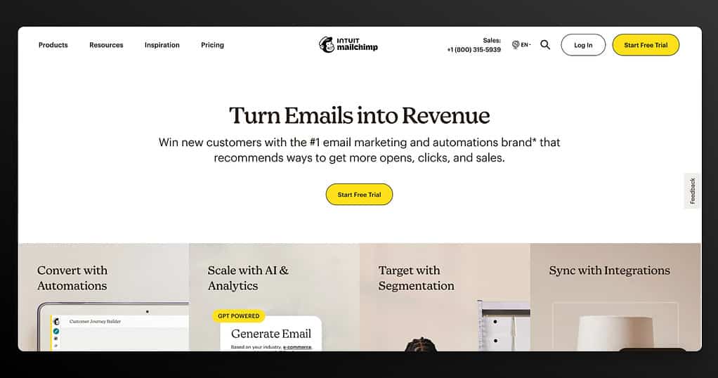 MailChimp Homepage