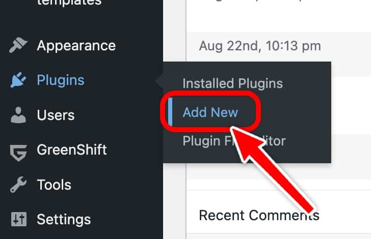 Click Add New Plugin WordPress