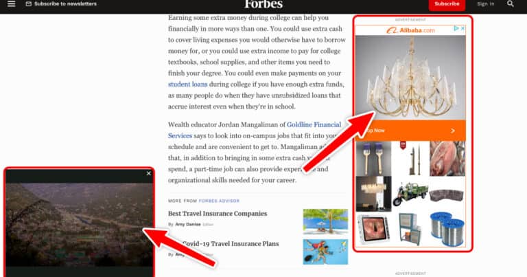Forbes Display Ads Example