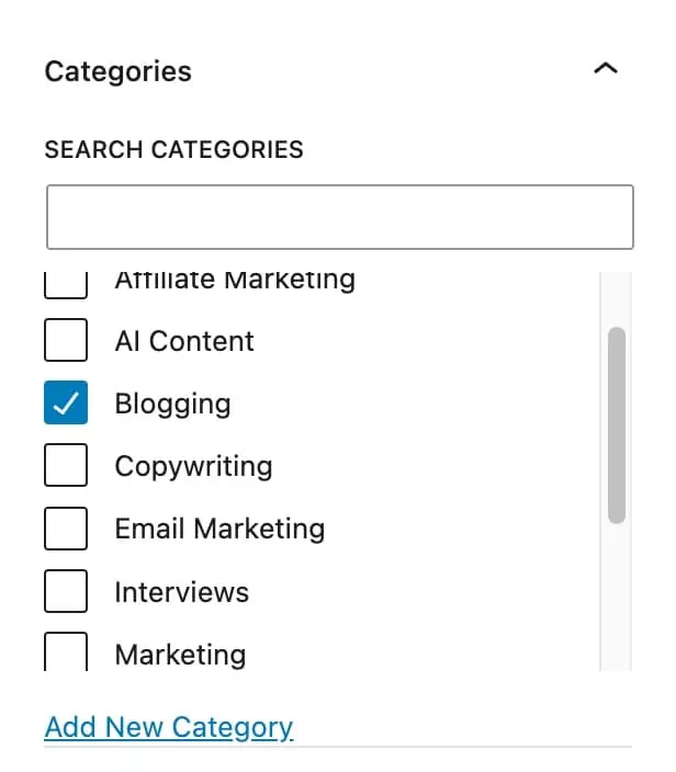 Select Post Category