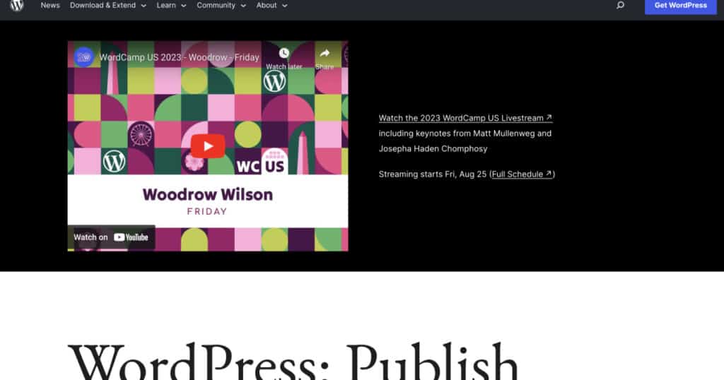 WordPress Org Homepage How To Start a Blog