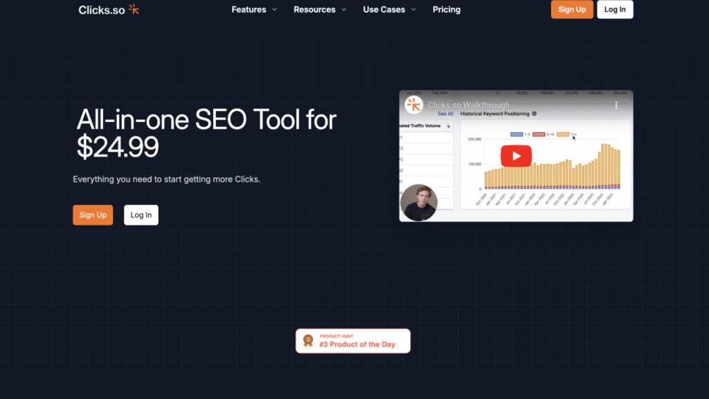 clicks.so homepage 2024