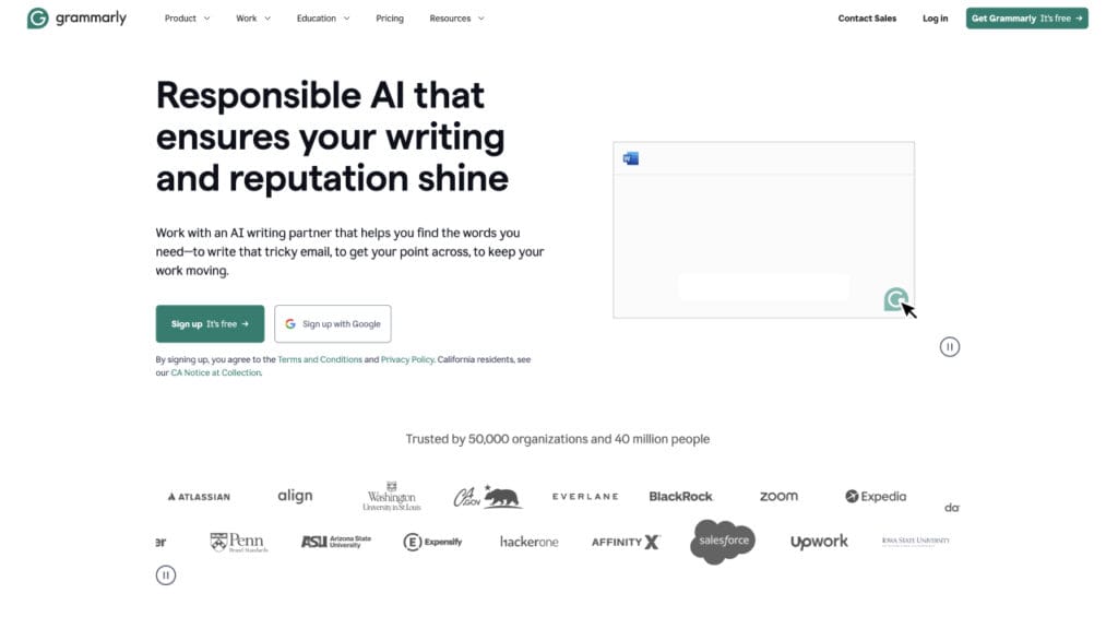 grammarly homepage 2024