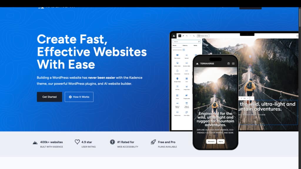 kadence wp homepage pic