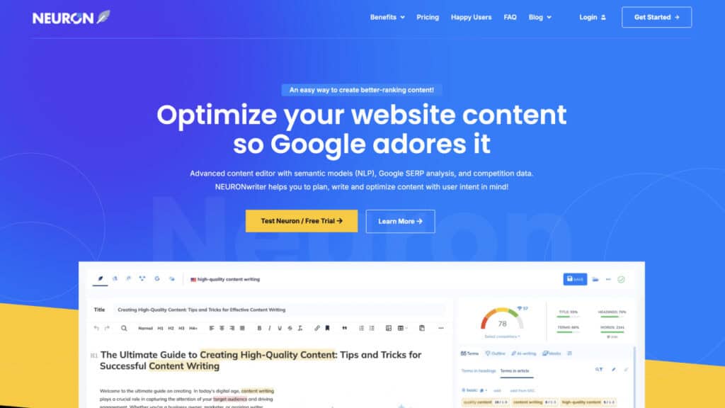 neuronwriter homepage 2024