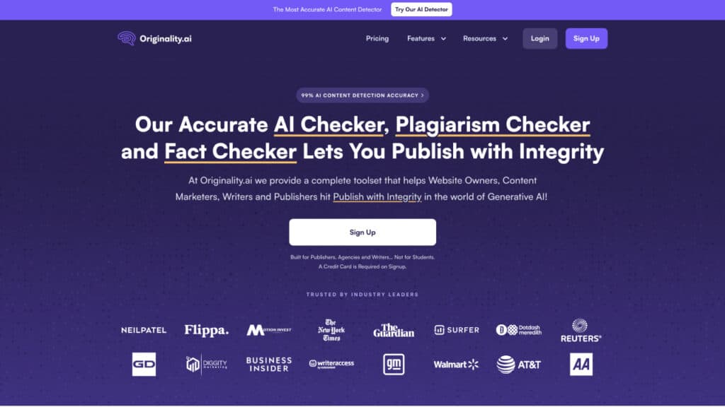 originality ai homepage 2024